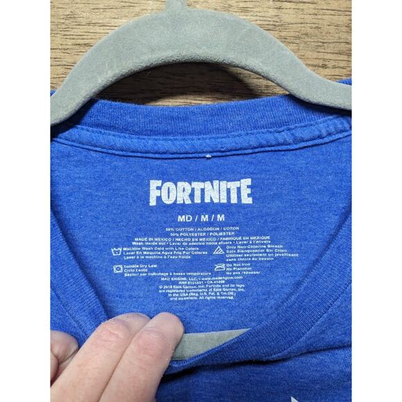 Fortnite Squad Up Men's Size M Short Sleeve T Shirt Blue Cotton/ Polyester Gamer - Picture 2 of 5